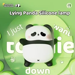 Lâmpada LED com design panda, luz noturna de silicone, recarregável usb, sensor de toque, decoração de cabeceira, presente de aniversário para crianças