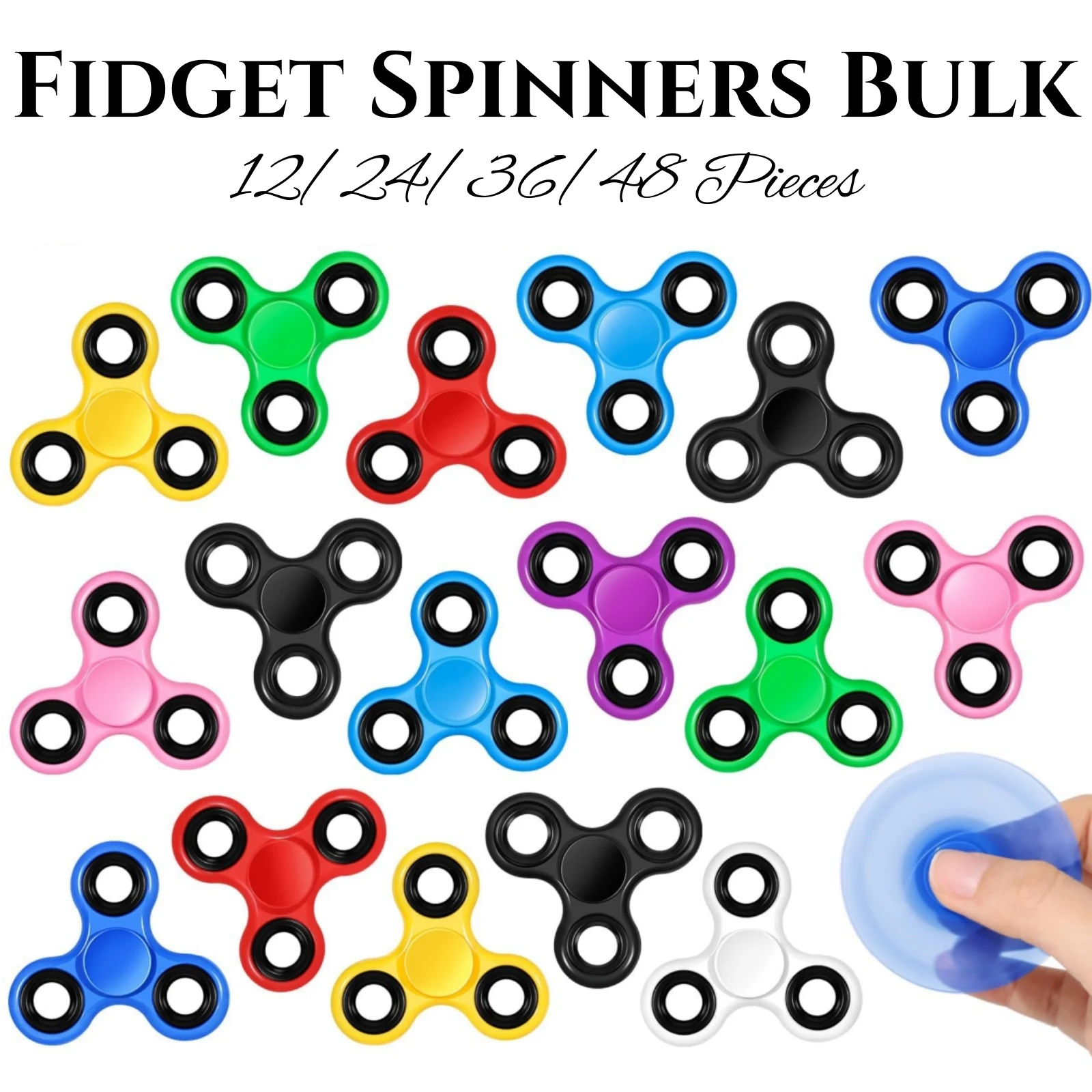 

16-48 Pcs Fidget Spinners Bulk for Kids Adults Stress Relief Sensory Fidget Toys Classroom Prizes Christmas Party Favors