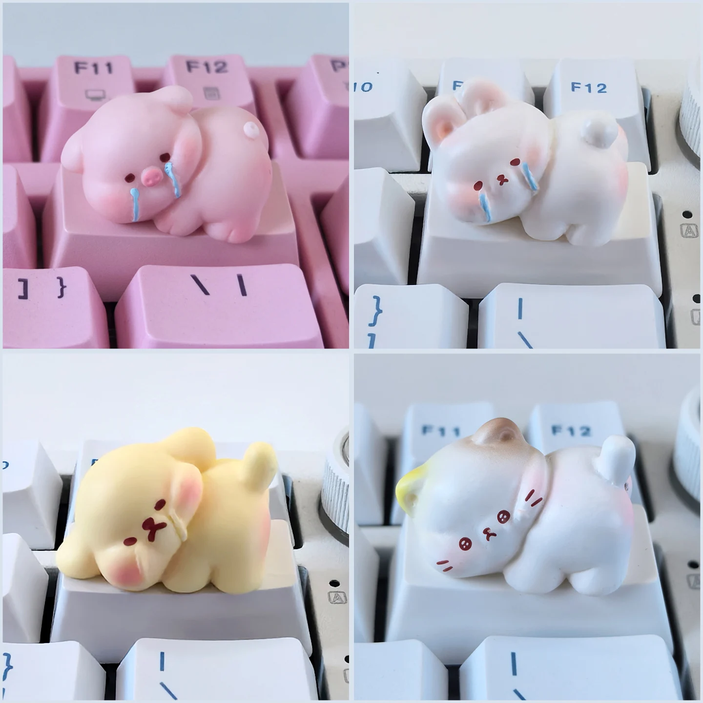

DIY Mechanical Keyboard 2U Backspace Key Cross Axis Button Cute Cat Pink 3D Decorative Keyboard Keycaps