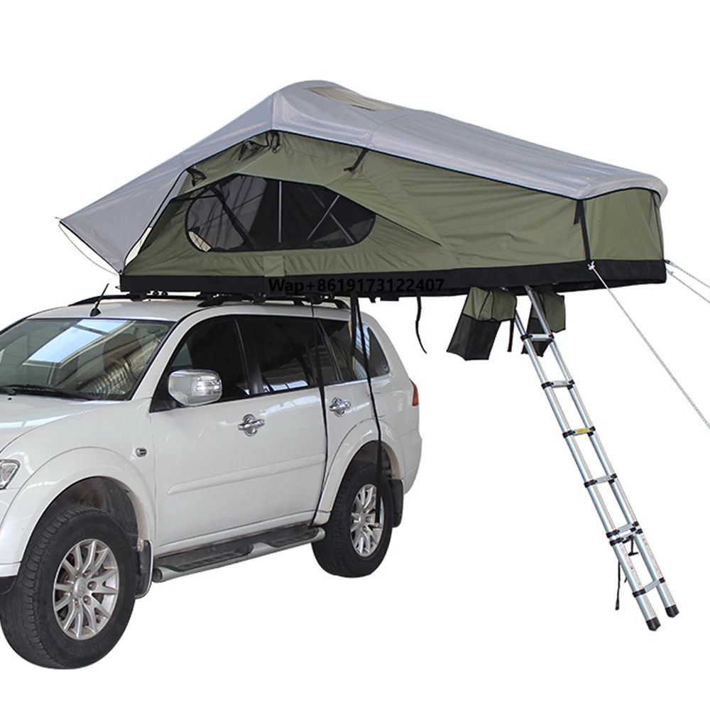 

OEM Car Roof Top Camping Waterproof Soft Cover Rooftop Tent with Skylight Straight Bracing Type Four-season One Bedroom