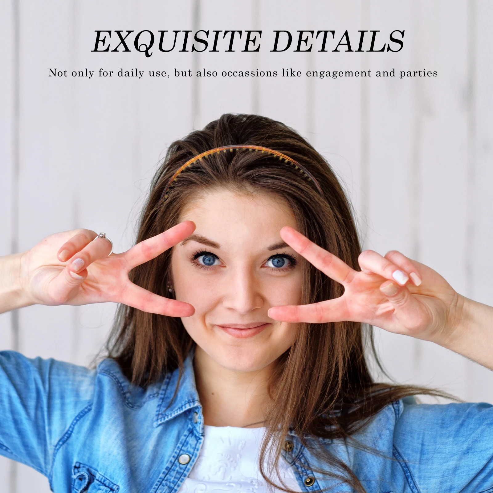 

2Pcs Toothed Hair Hoops Exquisite Details Romantic Atmosphere Chic Color Fashionable Women Headbands Headdress Gift