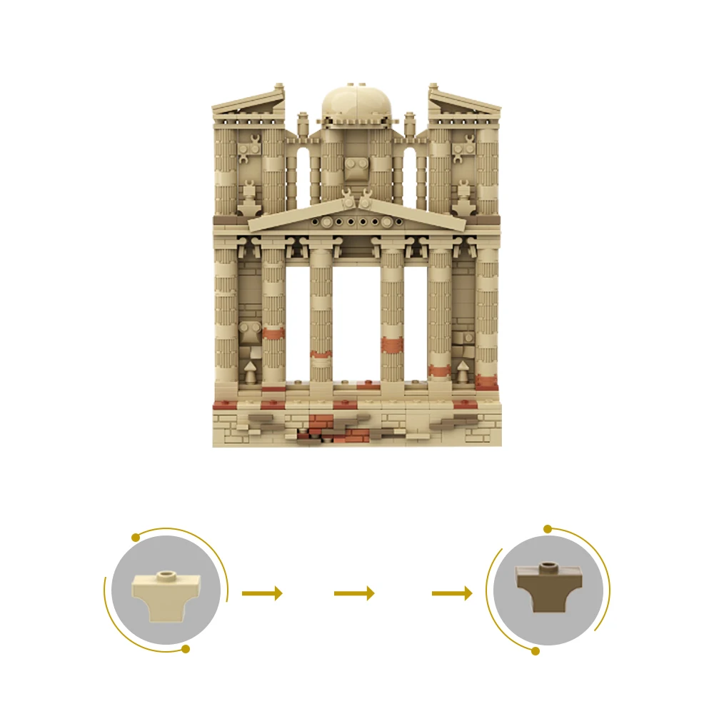 Al Khazneh Moc Building Blocks Petra Jordan And The Last Crusade In Frame DIY Model The Treasury Bricks Toy Sets Kids Adult Gift
