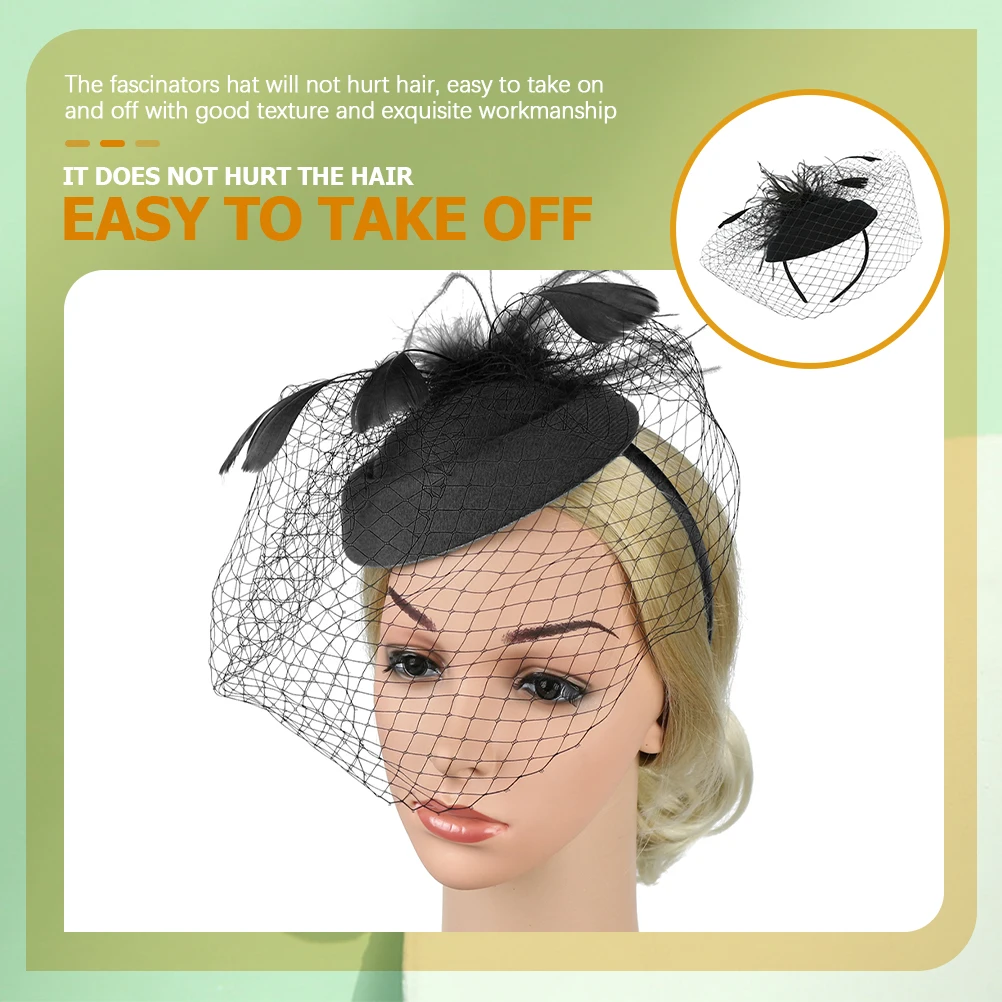 

Retro Hair Clips Women Fascinator Hats for Tea Party Black Berets Dinner Elegant Fashionable Dressy Hat Mesh Design