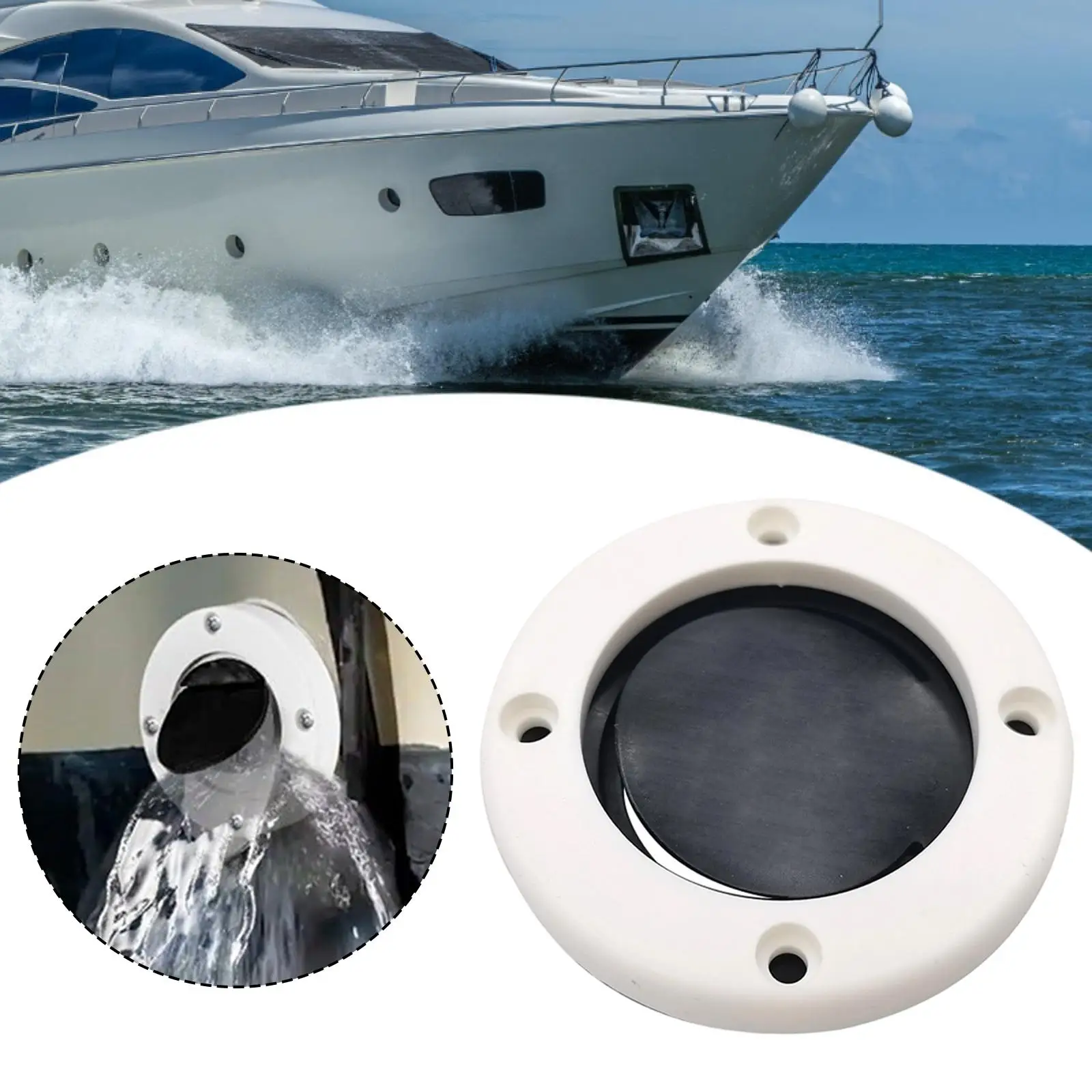 

Boat Cockpit Scupper Valve Heavy Duty Leakproof Plumbing Accessory Self Bailing Mounted for Marine Vessel Repair