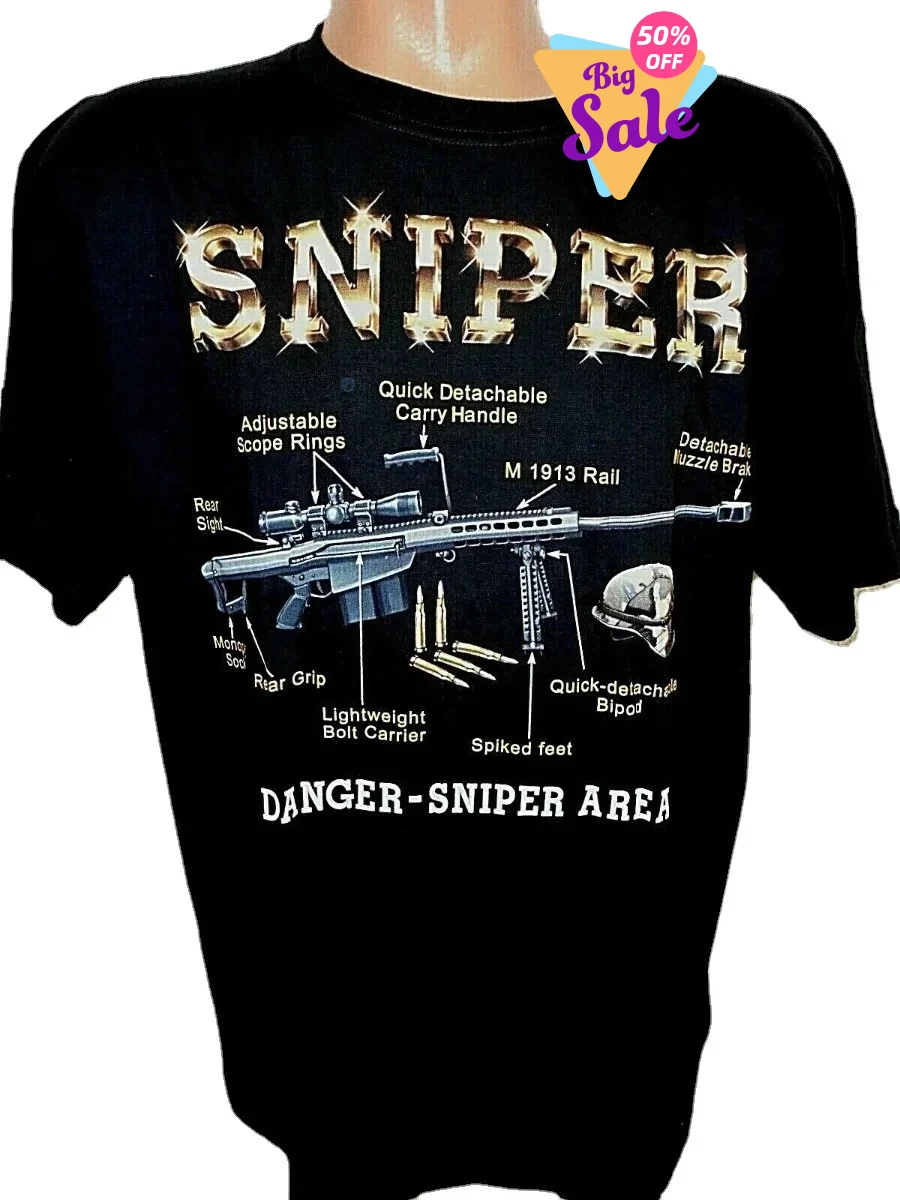 SNIPER/SAFEGUARDS T-Shirt Summer Cotton Short Sleeve O-Neck Men's T Shirt New S-3XL