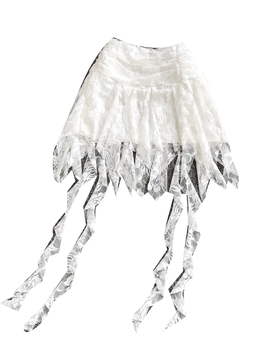 

High Waist Irregular Lace f Skirt Women's Bodycon ort Skirt Korean Sle Commute Polyester Fiber A-Line Skirt