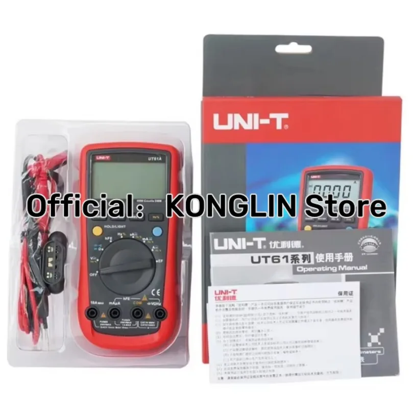 Original Uni-t UT61E+ 1000V True RMS Digital Multimeters Equipped with Audible and Visual Alarms