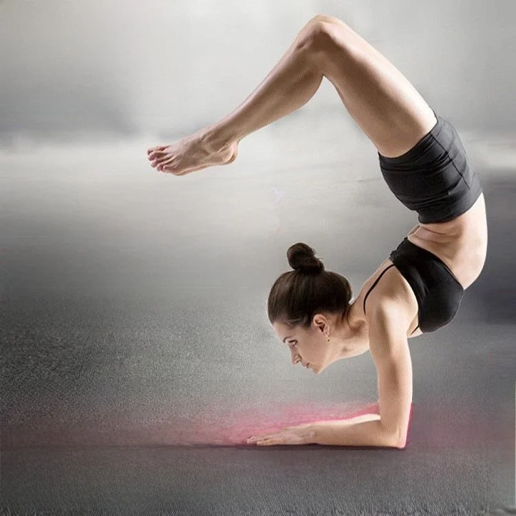 

Коврик для йоги из натурального каучука, противоскользящий, с широкими разметочными линиями, люксовый, для фитнеса и спорта, товары для фанатов фитнеса