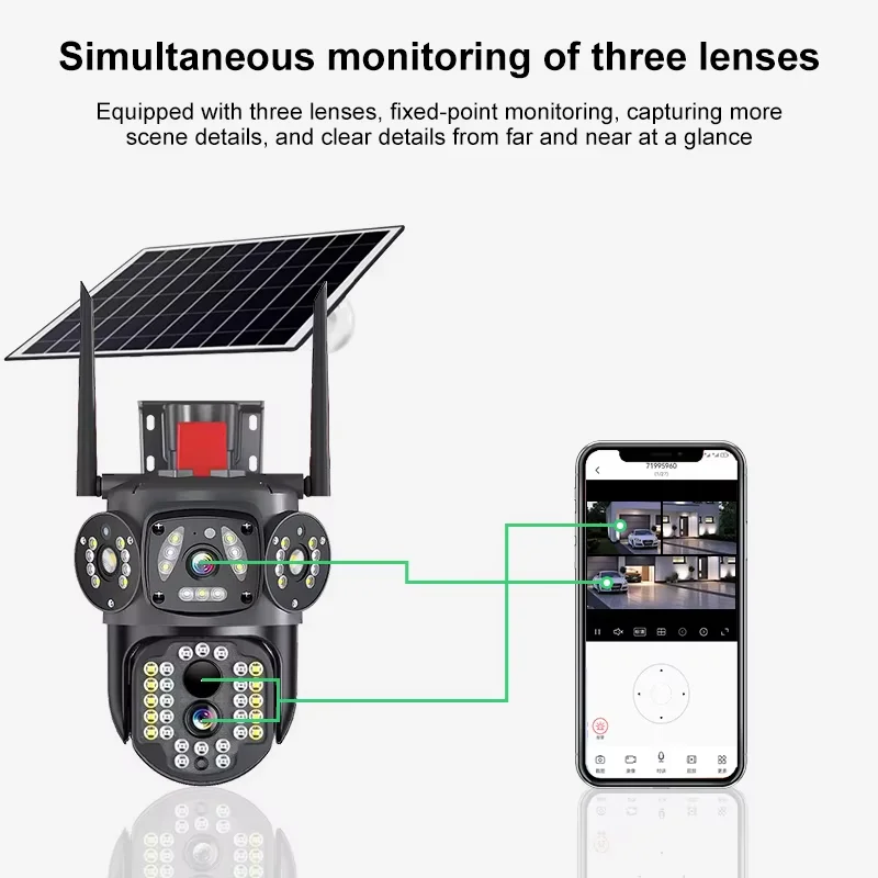 HIKWIFI Ultra HD 6K 12MP كاميرا لوحة طاقة شمسية 4G بطاقة Sim V380Pro 10x زووم بصري كشف الحركة زاوية واسعة للرؤية الليلية CMOS #2