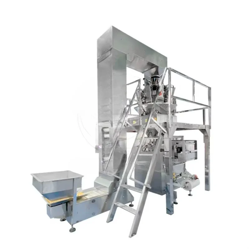 Automatic Snack Packing Machine Tortilla Chips Croutons Crisps Packaging Equipment High Speed Food Bag Sealing System