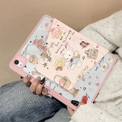 360 Degree Rotation Smart Cover for IPad Air 6 Case IPad 10th Gen Air 5th 4th 10.9 Pro 11 2020 IPad 10.2 7th 9th 8th Happy Bear