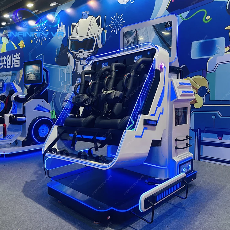 สวนสนุกสนุกง่ายเด็กและผู้ใหญ่ผู้เล่นคู่ 360 องศา VR Rolling Rotation Coaster เกมเครื่อง