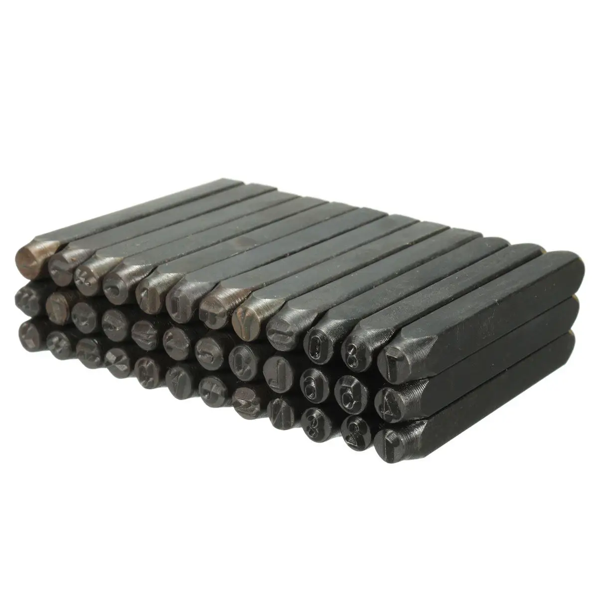 

36Pcs 4Mm Forged Tempered Steel Letter Number Stamps with Sandblasted Finish Storage Box for Metal Marking Craft