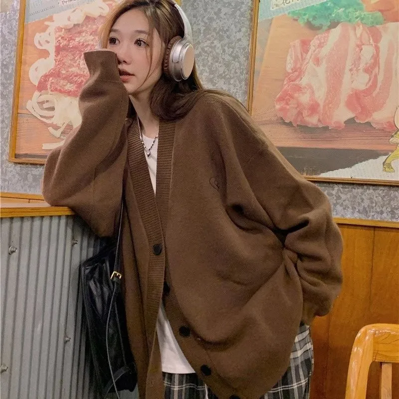 

Женский вязаный свитер Dongguan Daliang Lazy Aalyptic Sle Long Sve V-Ne, кардиган, пальто на осень-зиму