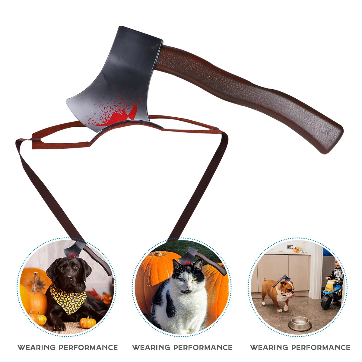 

Halloween Axe Pet Headgear Bleeding Headband Cosplay Hat Party Prop for Dog Puppy Size Comfortable Pet Headgear