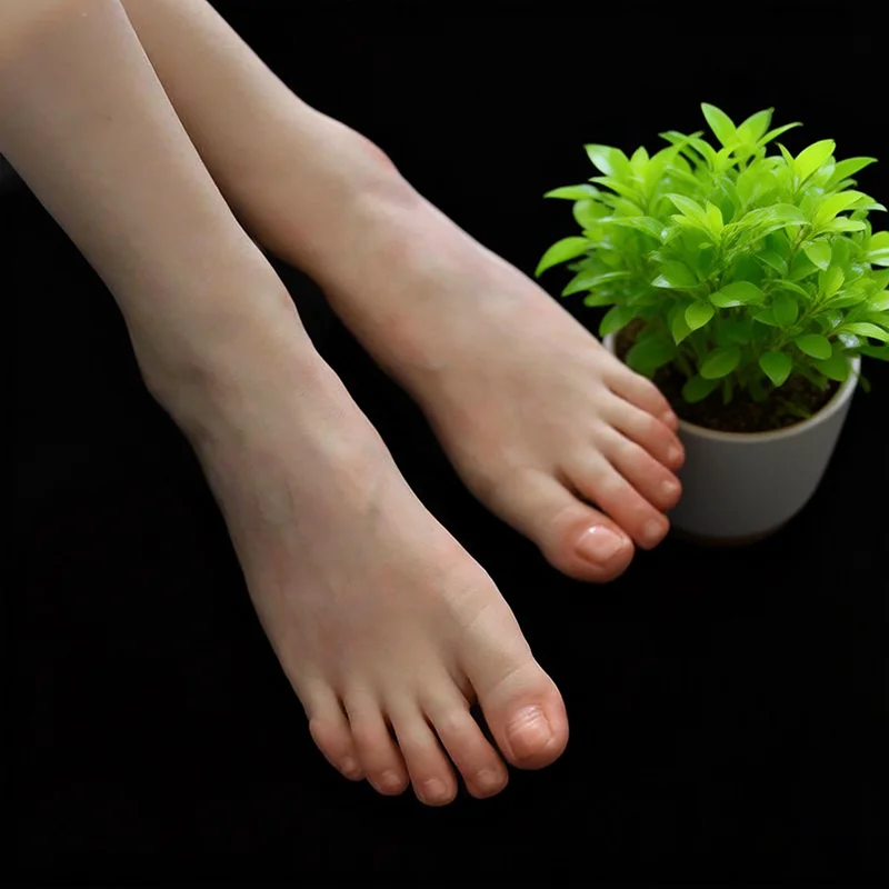 Size 37 Sexy Female Silicone Foot Model Fake Mannequin Lifelike Feet Fetish Socks Props Jewelry Display High Quality Collection