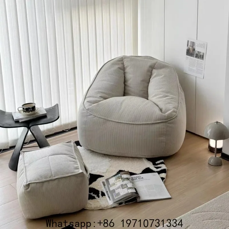 

Single Lazy Bean Bag Sofa Comfortable Sofa Chair with Footrest Padding Included for Livingroom Balcony Home Furniture