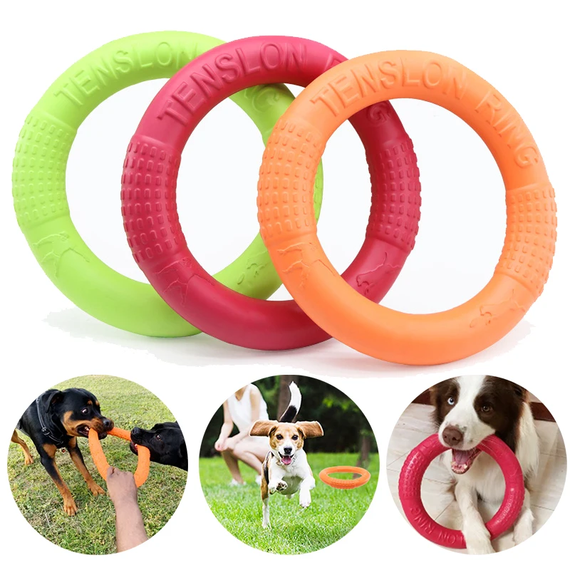 Floating Water Dog Toys Pet Flying Disk Training Ring Interactive Toy Puller Resistant Aggressive Chewing for Small Medium Dogs