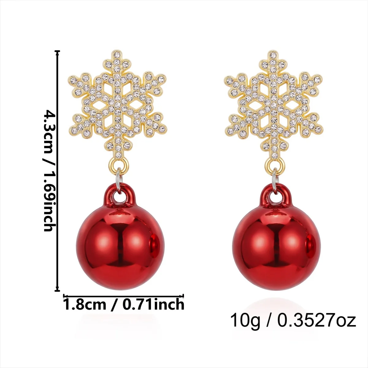 Weihnachtliche grün-rote Glitzer-Schleifenohrringe mit Kristallperlen und Glühbirnen für Damen, funkelnde Schneeflocken-Kugel-Ohrringe, Schmuck – Detail 39