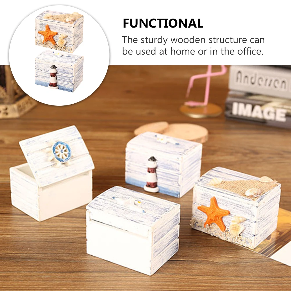 

2 Pcs Wooden Storage Box Bedroom Gift Case Vintage Environmentally Friendly Desktop Organizer MDF
