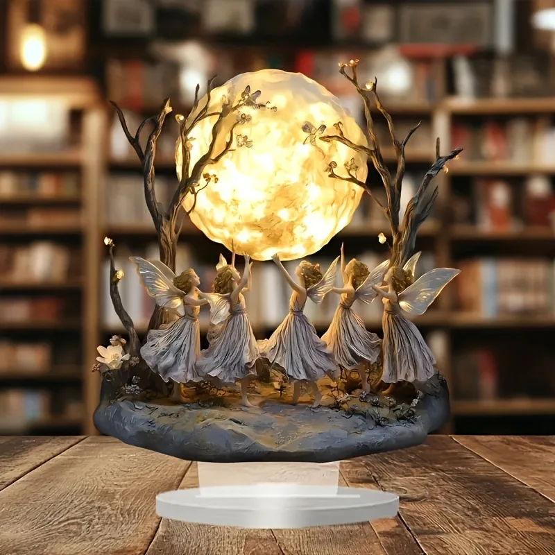 1 Stück Feenhafte Heimdekoration Statuen im Mondlicht Ideale Feiertagsgeschenke Wohnzimmerdekoration Schreibtischdekoration Skulptur
