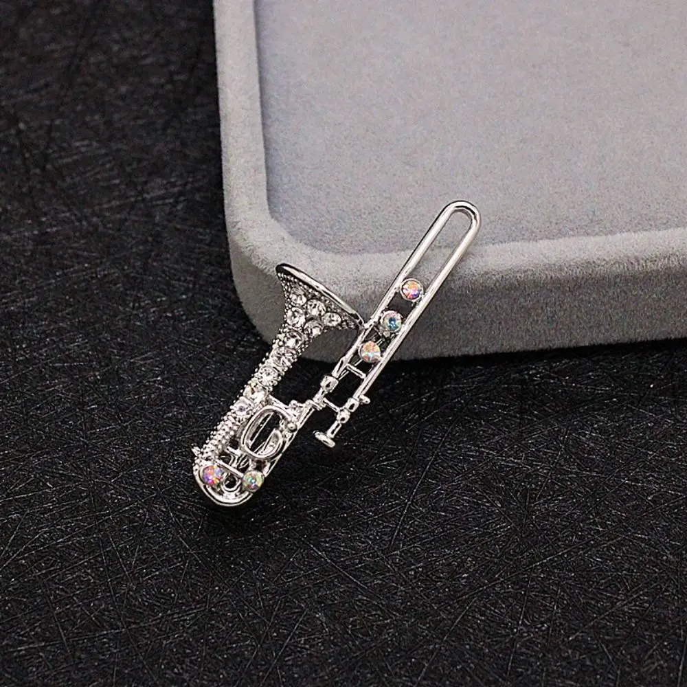 Sweater Coat Collar Pin Trombone Sax Luxury Sense Korean Style Badge Musical Instruments Brooch Women Brooch Music Score Brooch