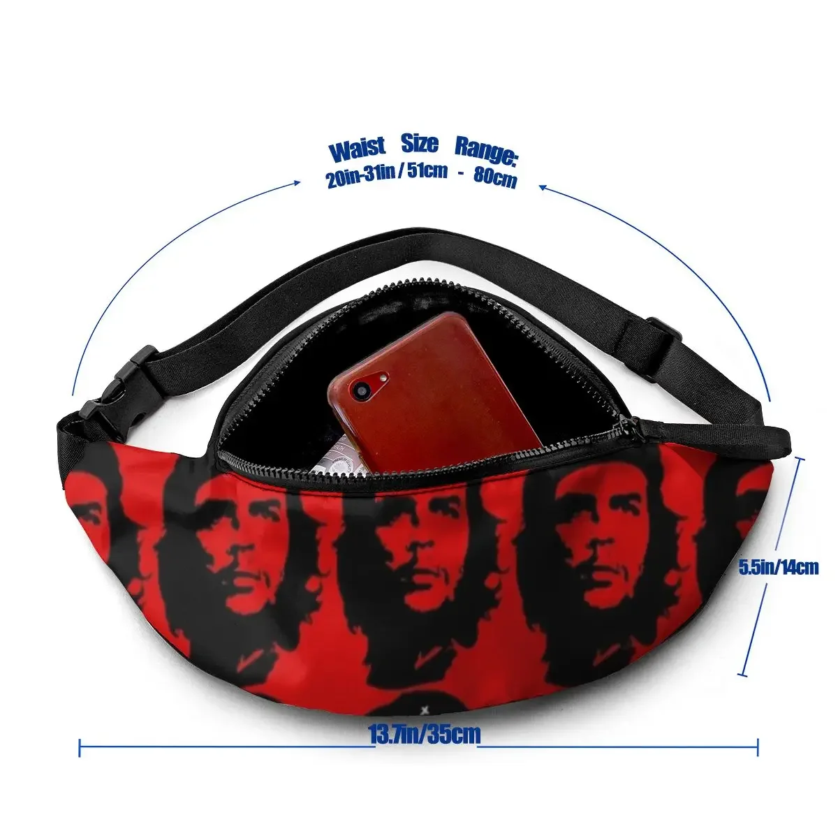 Che Guevara Waist Bag Running Woman Waist Pack Polyester Funny Bag