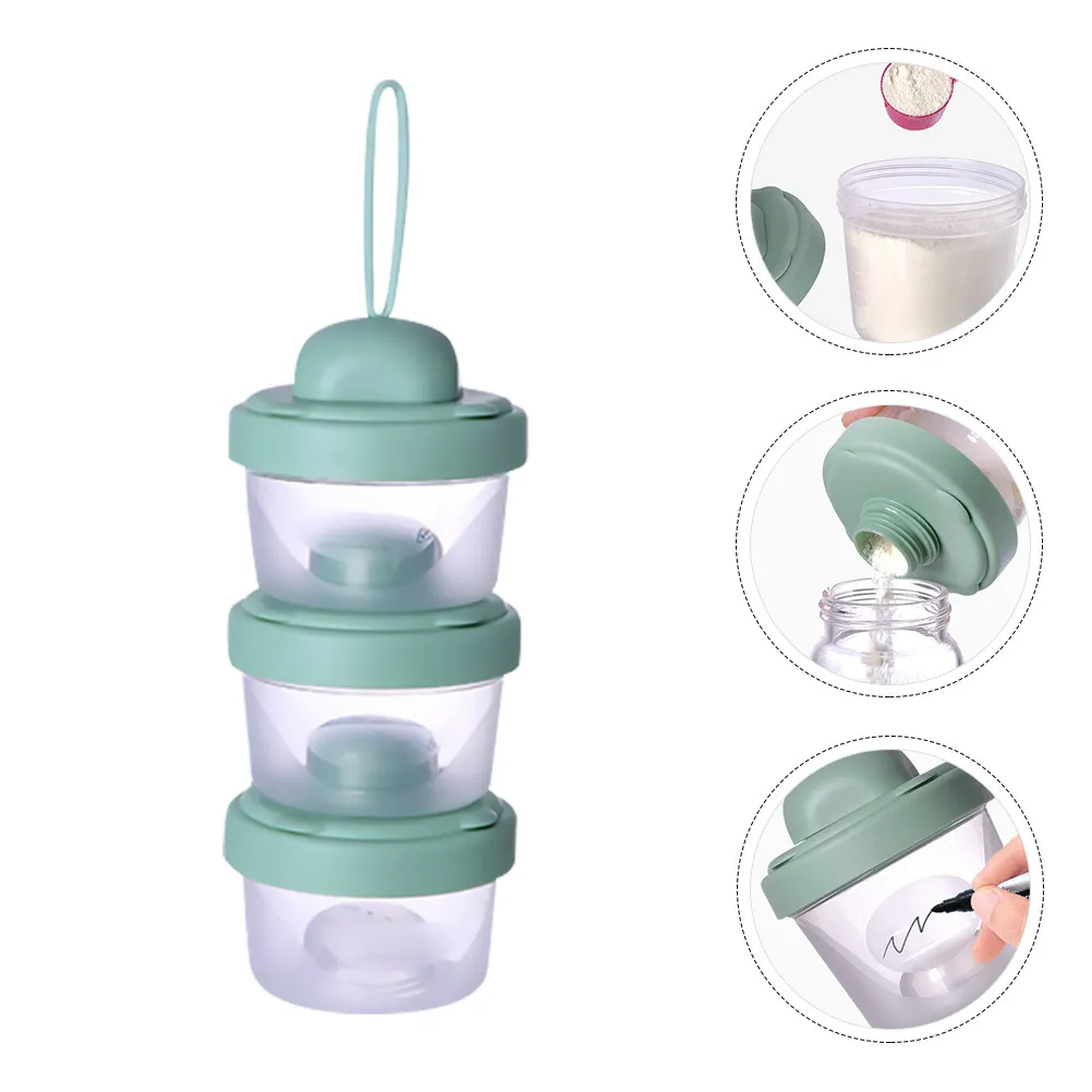 

3 Layers Stackable Milk Powder Dispenser Detachable Baby Snack Cups for Outdoor Travel Portable Milk Powder Box