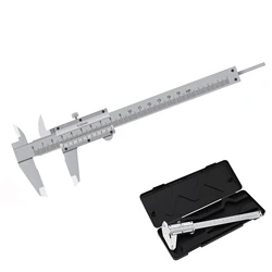 0-150mm Carbon Steel 0.02mm High Precision Vernier Caliper with Storage Box, Non Digital Caliper Manual Measuring Tool