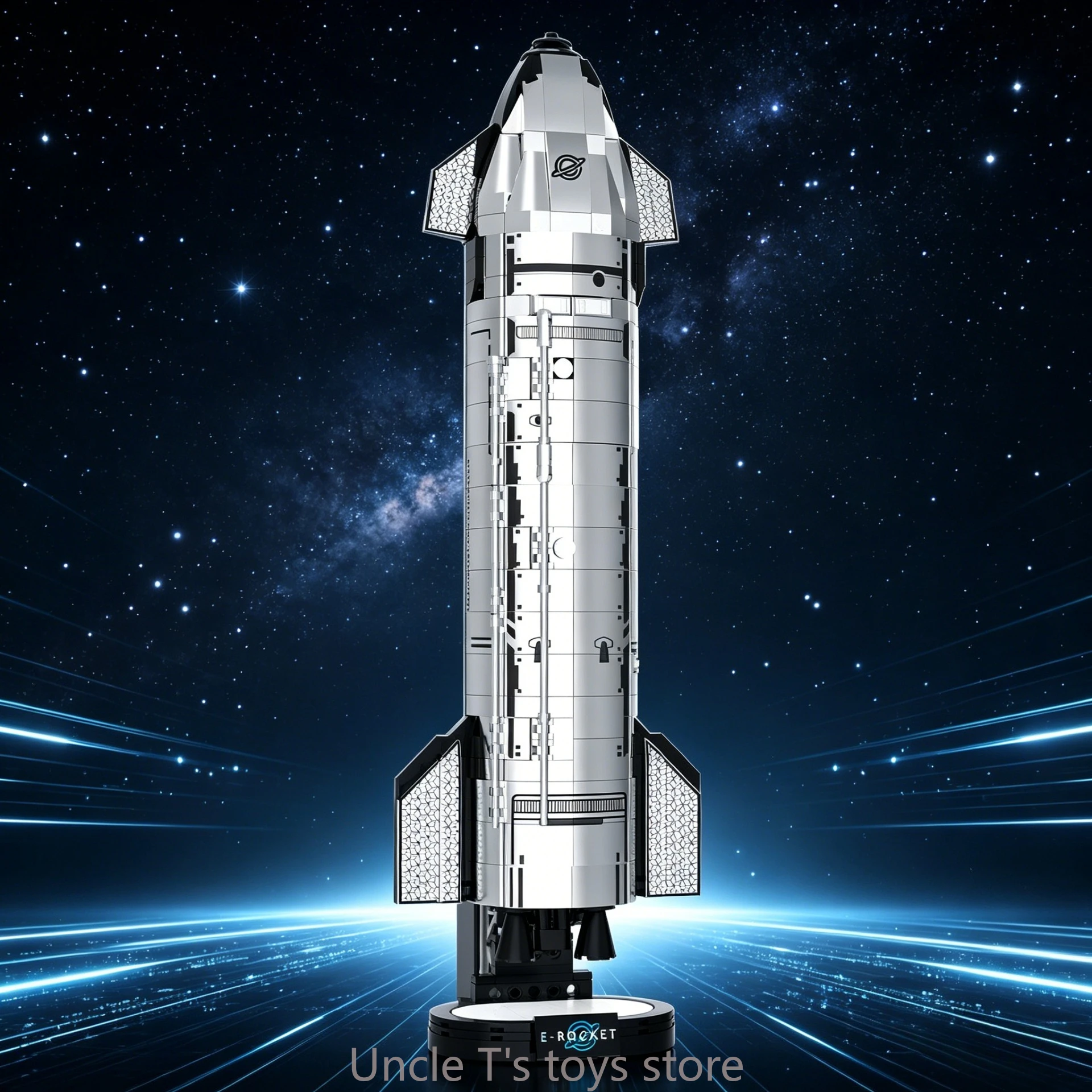 

824Pcs Space Starship Rocket Blocks High Quality Sci-Fi Mars Exploration Model Kit for Adults Educational Construction Toy Gift