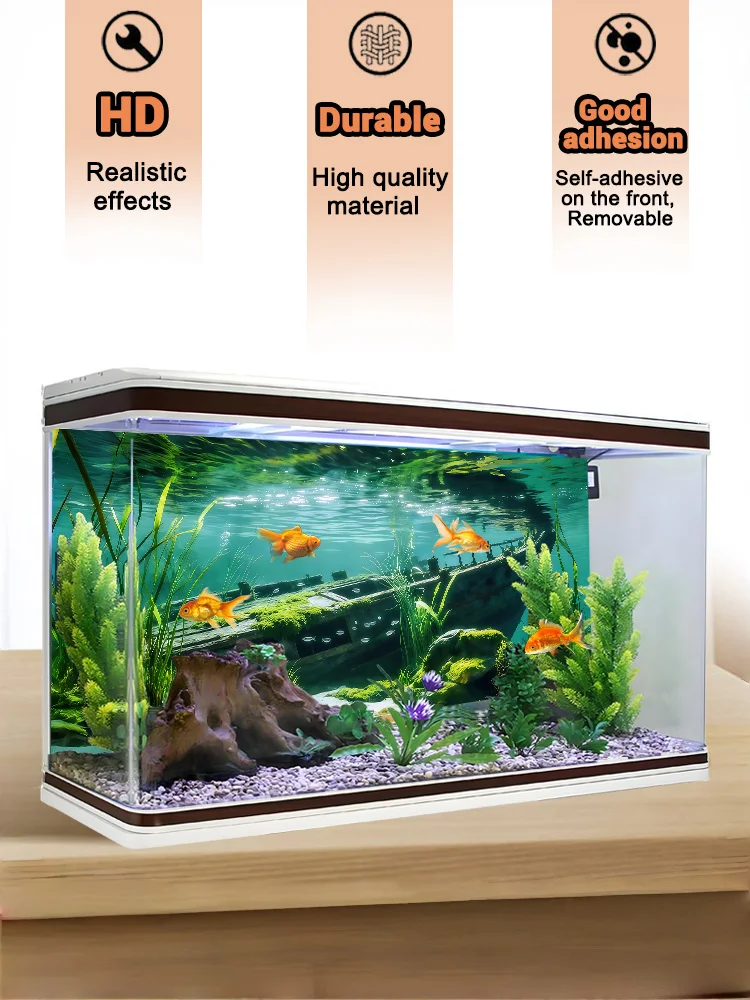 Flussbett-Treibholz, Aquarium-Hintergrundbild, Aquarium-Hintergrundaufkleber, Selbstklebend, Aquarium-Landschaftsgestaltung Dekor – Detail 18
