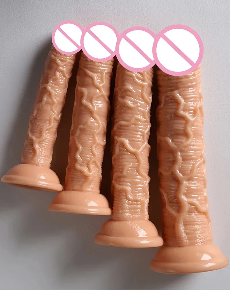 Dildo silikon Dildo lembut realistis colokan Anal Penis dengan cangkir hisap untuk wanita masturbasi Lesbain mainan seks Anal untuk dewasa