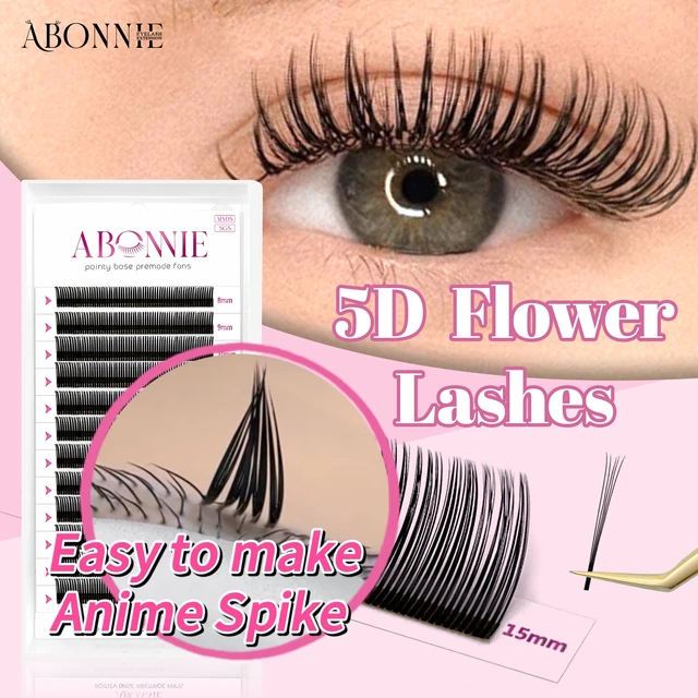 Abonnie Angel Lashes Gotowe Kępki Rzęs 5D Kwiatowe Rzęsy Pojedyncze Przedłużane Rzęsy Wispy Gotowe Zestawy