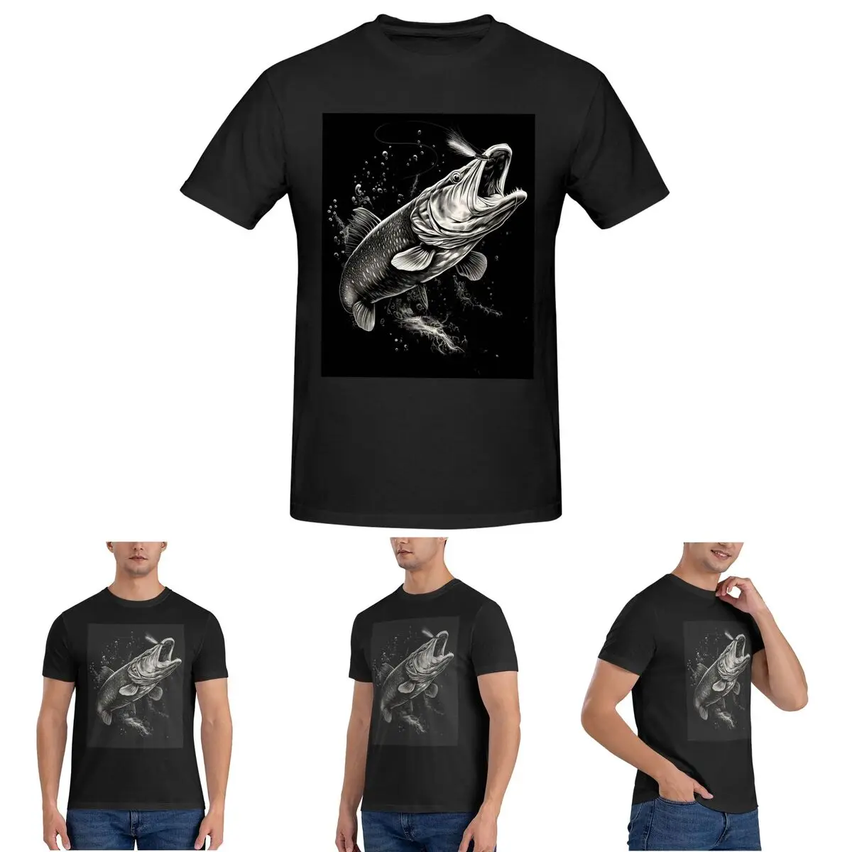 

Fishing Lover Pike Fish Design T-Shirt for Men Cotton Plus Size T Shirts Men's Tees Short Round Neck Summer Clothes Tops S-6XL