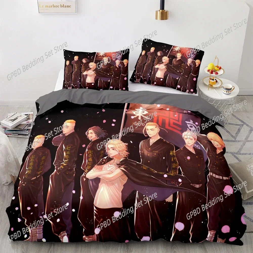 3D Print Tokyo Avengers Manjiro Sano Bedding Set Double Twin King Duvet Cover Comforter Pillowcase Boys Girls Adults Bedroom 5