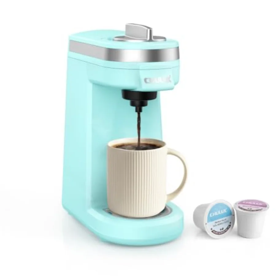 Single Cup Coffee Maker for K Pod, Fast-Heating Boiler System, Cyan