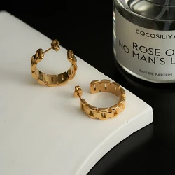 Enfashion Aretes Watch Strap Chain Hoop Earrings For Women's Plated Gold Stainless Steel Fashion Dainty Jewelry Dating E241579