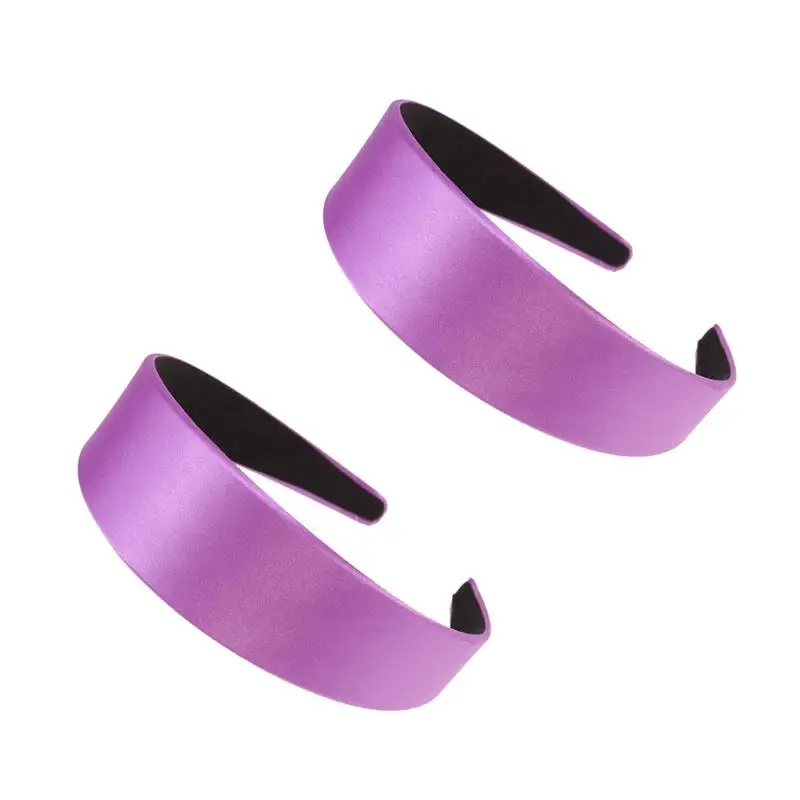 

2 Pcs Wide-brimmed Satin Headband Women's Face Wash Hair Accessories 1pcs (purple) Elegant Creative Headdress Hoops Fashion