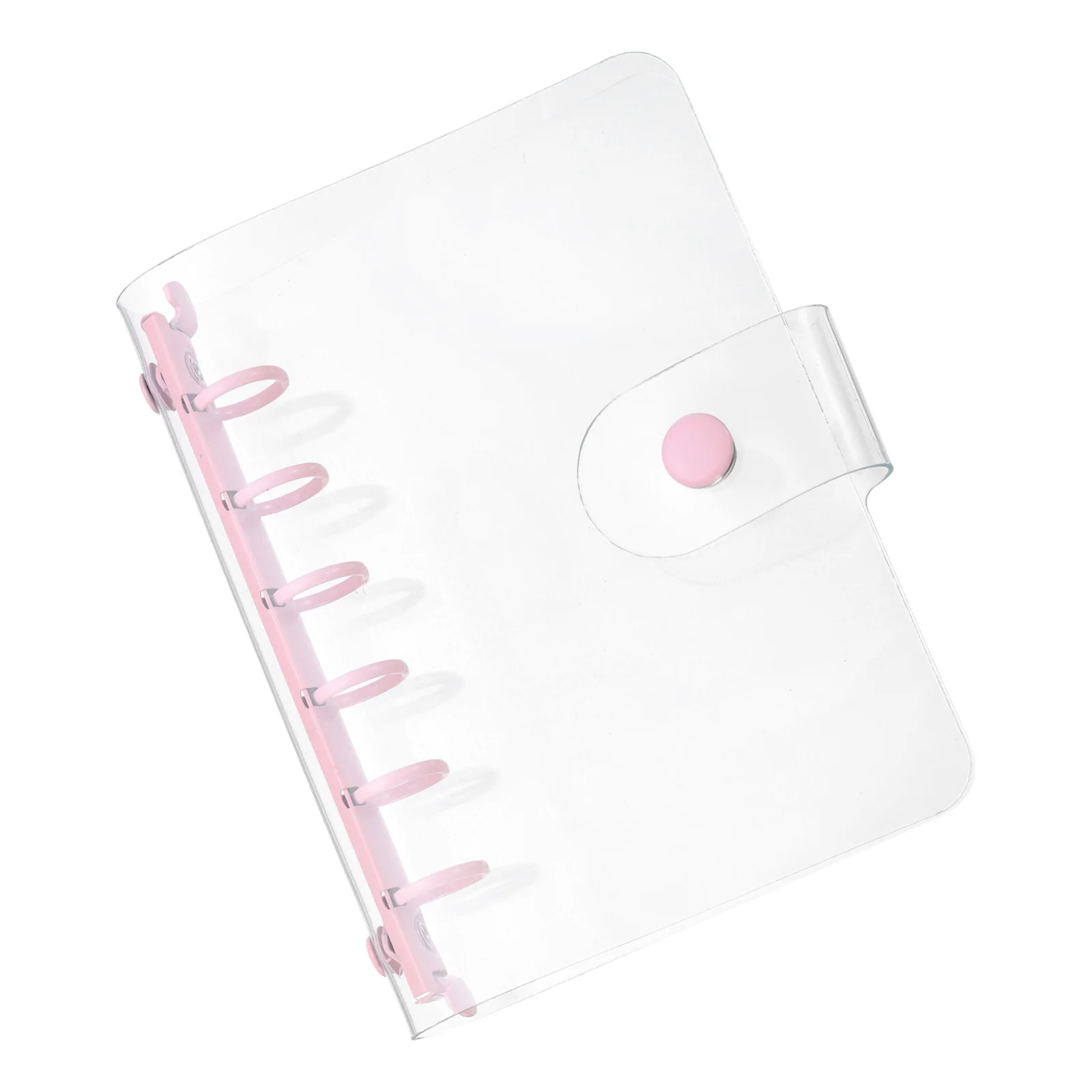 

A7 Clear Binder Cover, Soft PVC Loose Leaf Binder Protector Refillable Notebook Shell with Snap Button Closure and 6 Rings