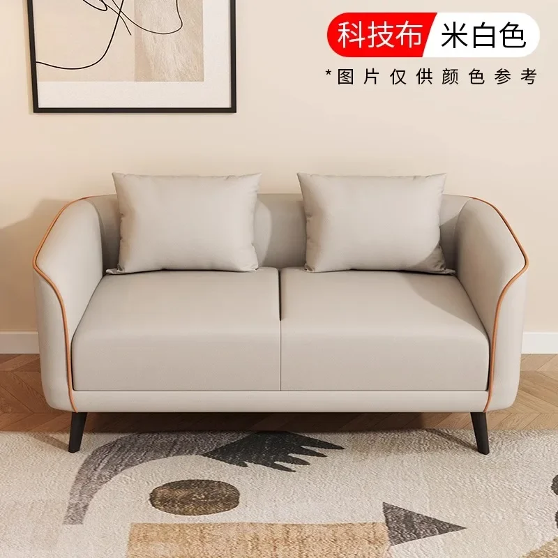 

Sofa small apartment double triple living room rental apartment light luxury reception technology cloth small sofa modern simpli