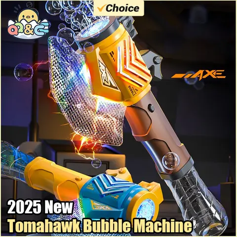 Axe pistolet à bulles bâton à bulles portatif avec lumières bulles de savon automatiques jouet jeux de fête en plein air jouets pour enfants pour enfants garçons