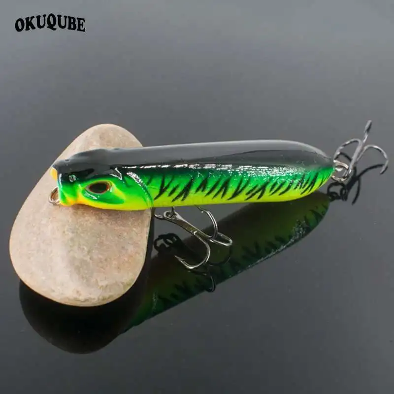 

1 шт., рыболовная искусственная плавающая приманка-карандаш, бионические рыболовные приманки с острыми колючими тройными крючками для ловли окуня, черной рыбы