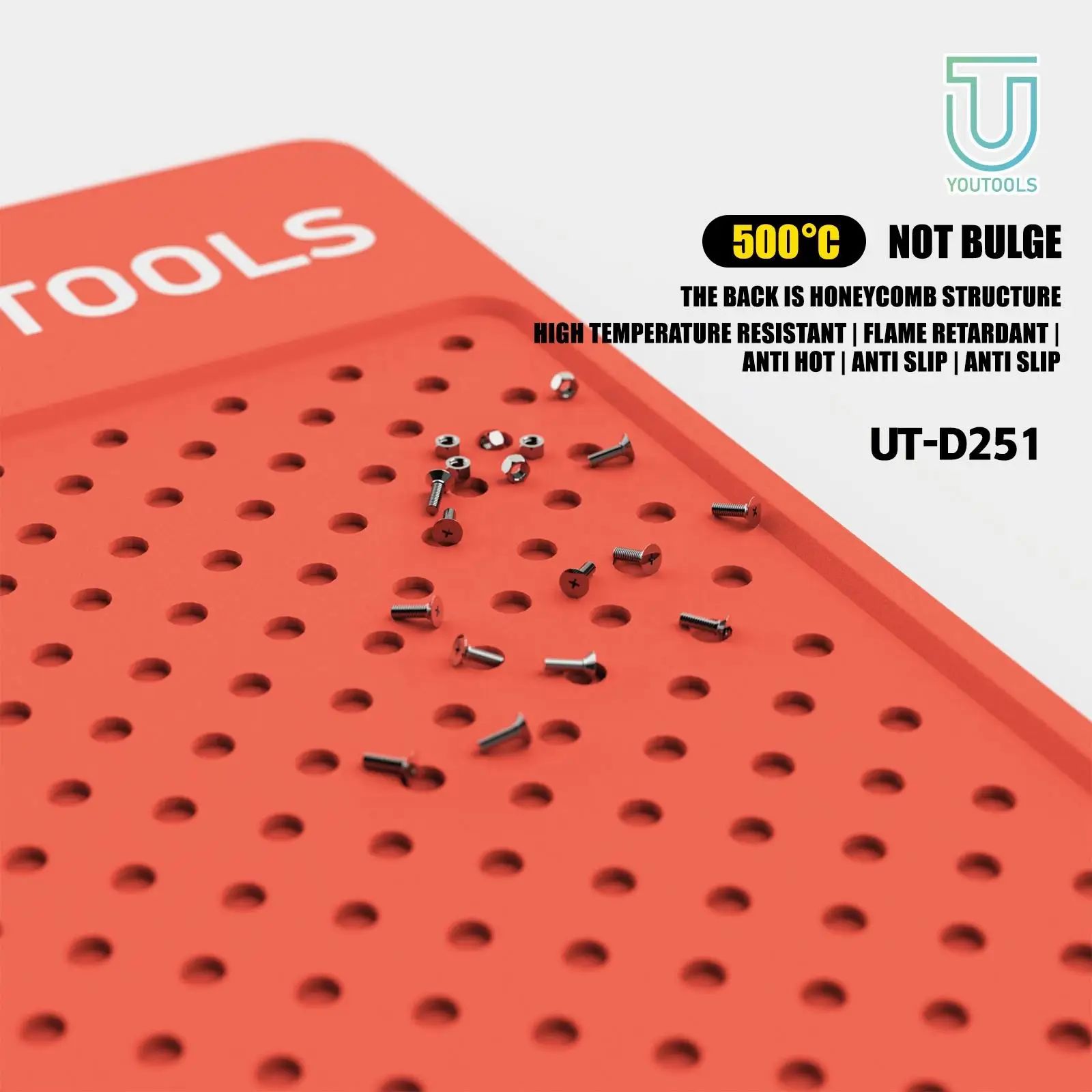 YOUTOOLS Silicone Soldering Non-slip Mat ESD Antistatic Heat Insulation Electronics Phone Repair Working Platform Pad UT-D251
