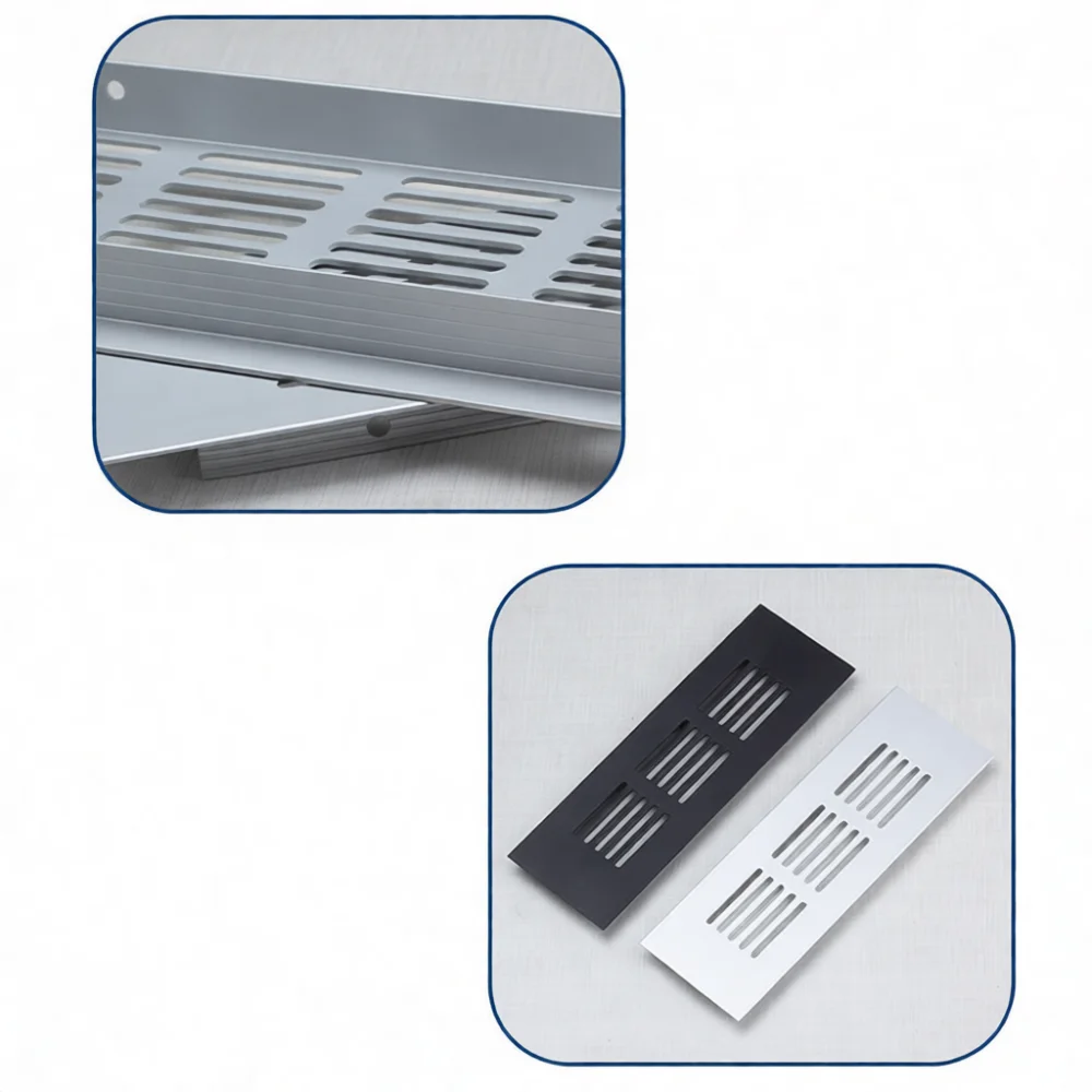 Durable Aluminum Alloy Air Vent Grille Cabinet Ventilation Mesh For Dresser Closet Furniture Hardware Heat Dissipation Rectangul