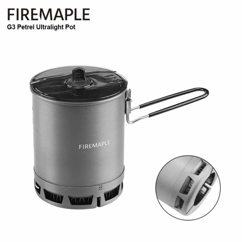 

Fire-Maple G3 Ultralight 600ml Camping Pot - Heat Exchange Tech, Compact Backpacking Cookware for Hiking Outdoor(164g)