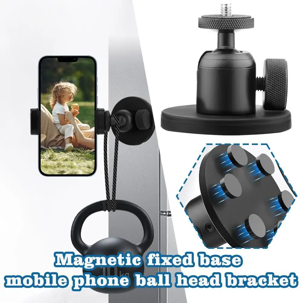 Magnetic Mount Ball Head Base For GoPro 13 12 11 10 9 8 Action 3 4 5Pro IPhone Action Camera Fixed Bracket Accessories