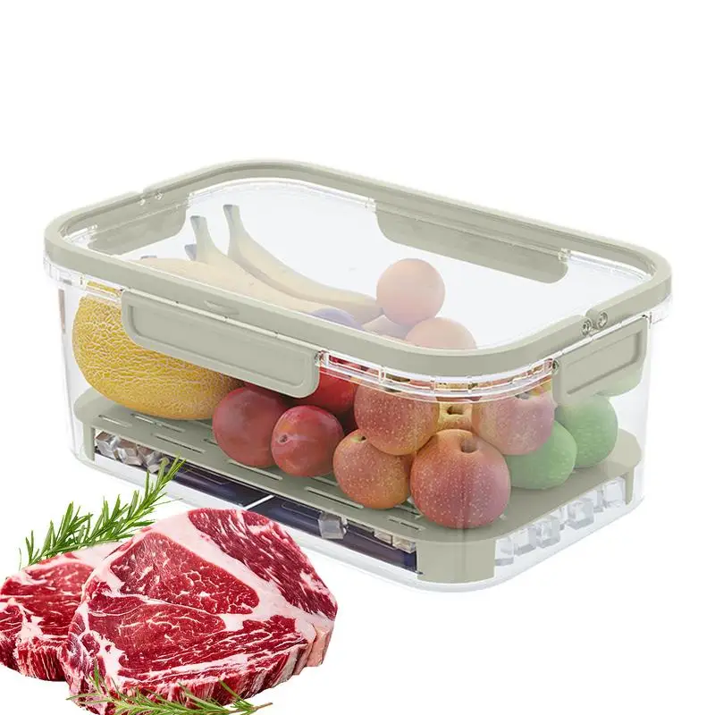 

Fruit Containers For Fridge Detachable Handled Veggie Storage Bins Portable Handle For Meat Camping Fruit Vegetables Fridge