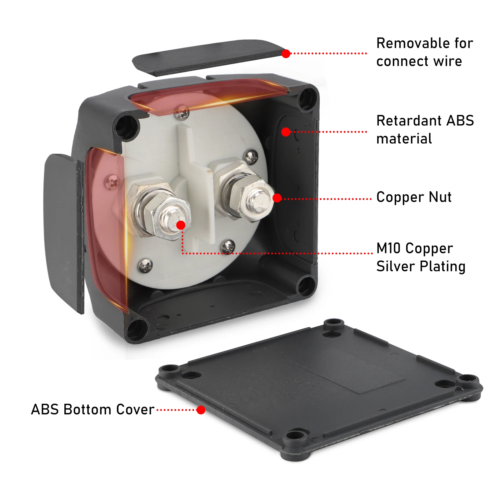 Car 600A Marine Heavy-duty battery switch Truck/yacht on-off 2 Position Automotive Cut off Disconnect Isolator Switch