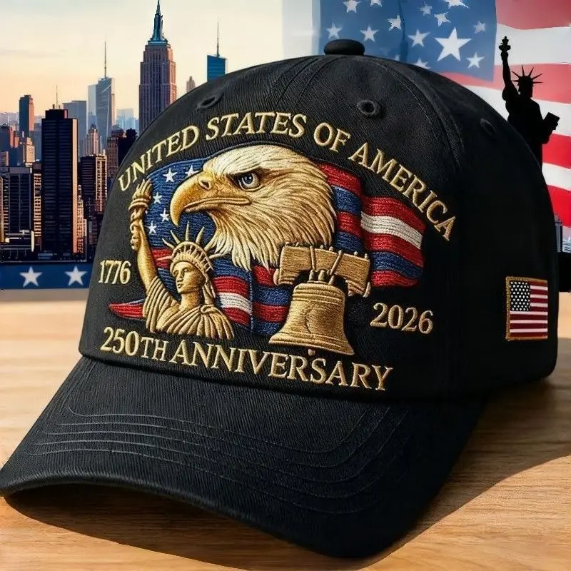 New Embroidered Letters Baseball Cap Peaked Truck Cap for 250th Anniversary Celebration of the United States Hat