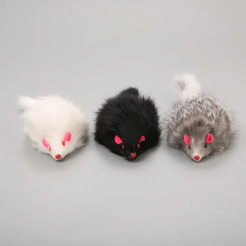 

2Pcs False Mouse Cat Pet Toys Cat Long-haired Tail Mice Mouse Toys Soft Rabbit Fur Furry Plush Cat Toy For Pet Cats Dogs